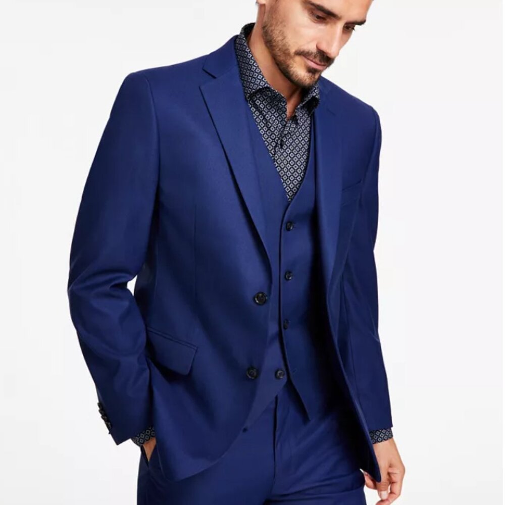 Alfani Men's Slim-Fit Stretch Solid Suit Jacket,- Navy